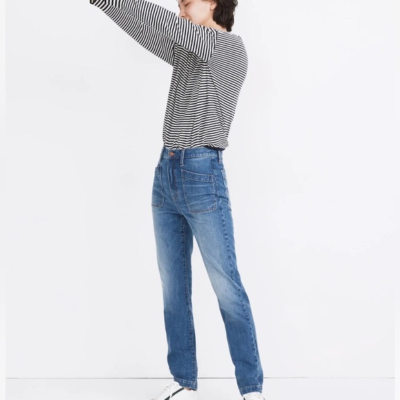 Madewell Classic Straight Full Length Jeans Marfield Wash Surplus Pocket Edition - Picture 3 of 11